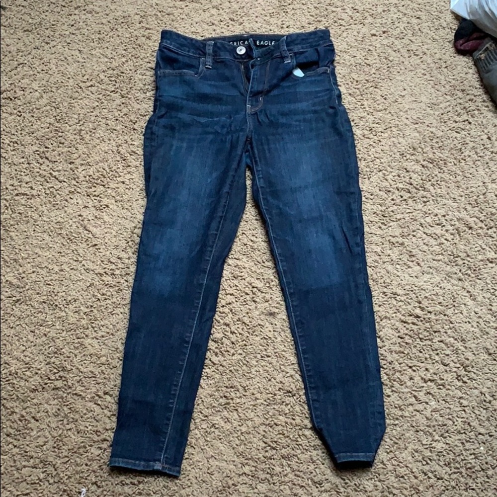 AE high rise jegging 8s dark wash